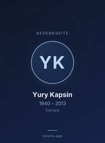 Gedenkportrait von Yury Kapsin