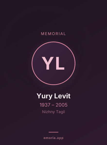 Memorial portrait of Yury Levit