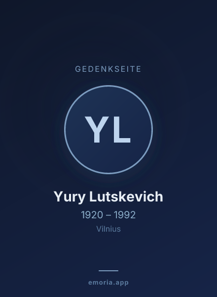 Gedenkportrait von Yury Lutskevich