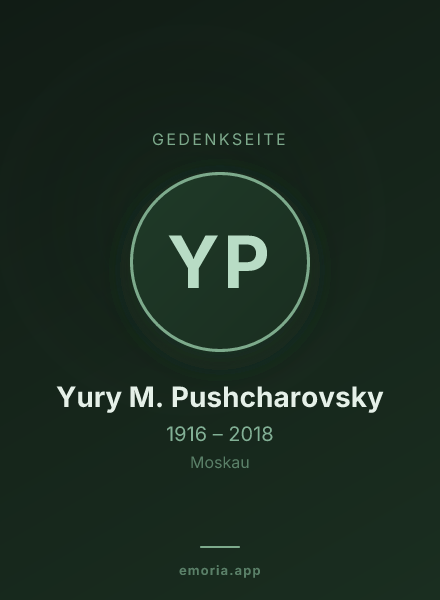 Gedenkportrait von Yury M. Pushcharovsky