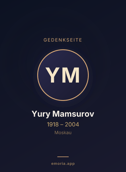 Gedenkportrait von Yury Mamsurov