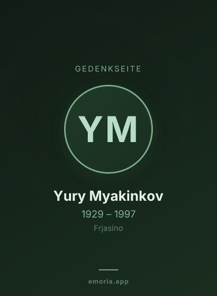 Gedenkportrait von Yury Myakinkov