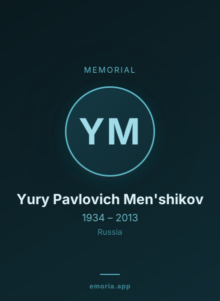 Memorial portrait of Yury Pavlovich Men'shikov