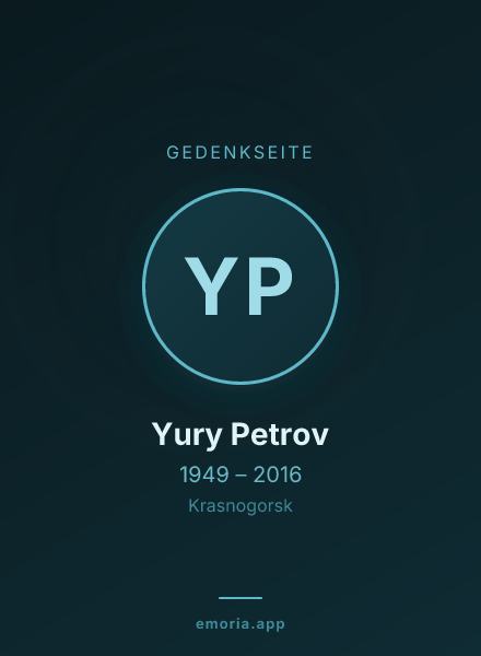 Gedenkportrait von Yury Petrov