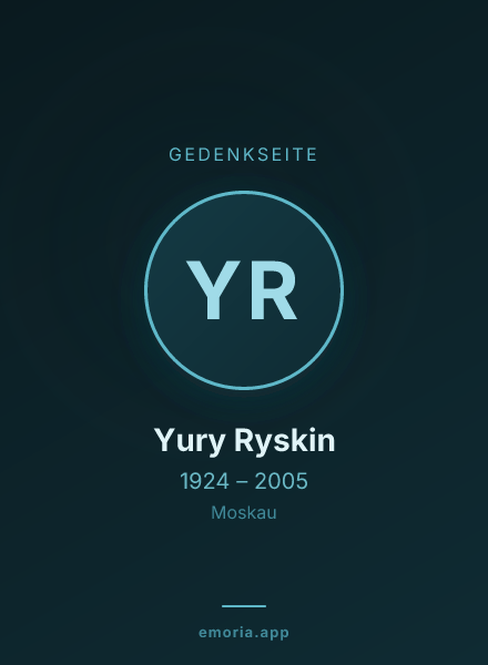 Gedenkportrait von Yury Ryskin