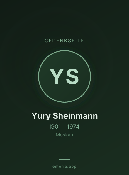 Gedenkportrait von Yury Sheinmann