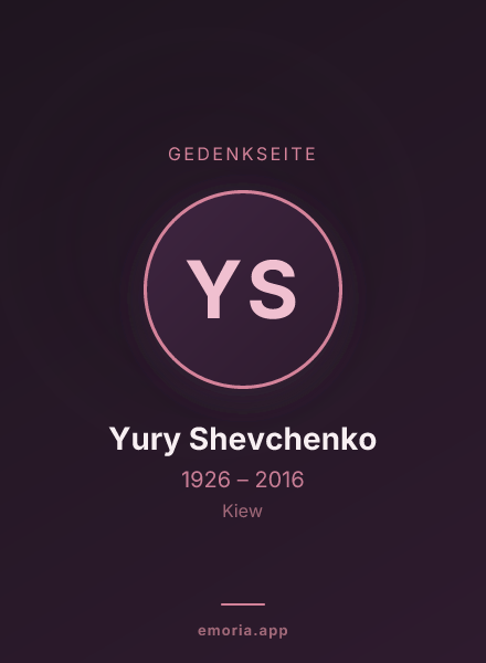 Gedenkportrait von Yury Shevchenko