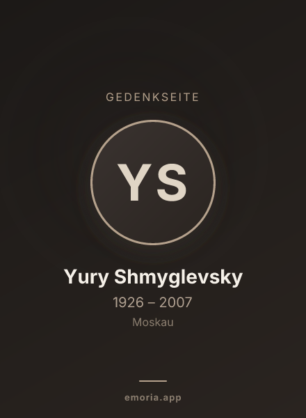 Gedenkportrait von Yury Shmyglevsky