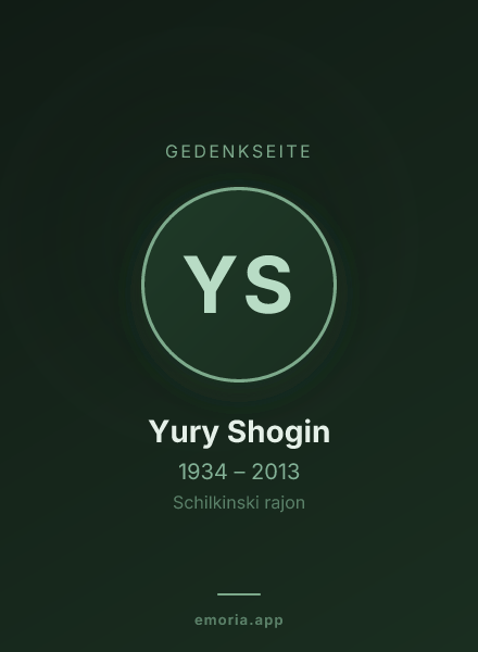 Gedenkportrait von Yury Shogin
