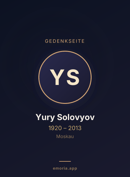 Gedenkportrait von Yury Solovyov