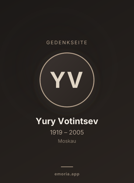 Gedenkportrait von Yury Votintsev