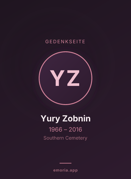Gedenkportrait von Yury Zobnin