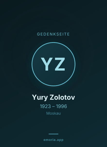 Gedenkportrait von Yury Zolotov