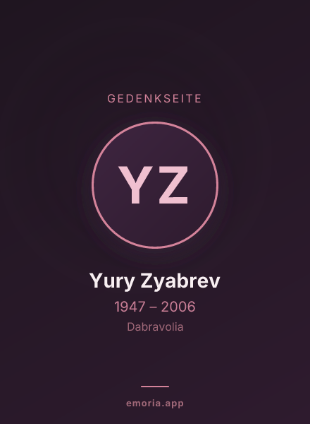 Gedenkportrait von Yury Zyabrev