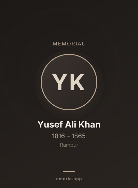 Memorial portrait of Yusef Ali Khan