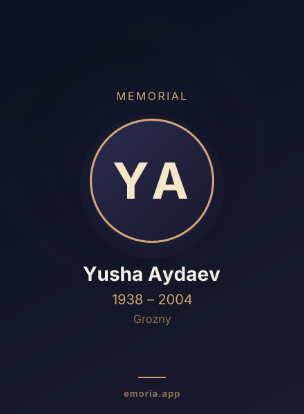 Memorial portrait of Yusha Aydaev