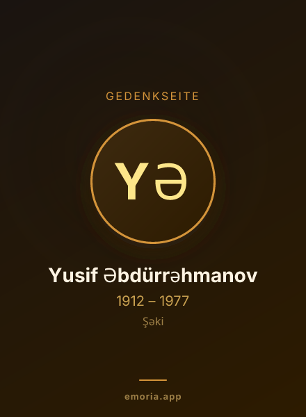 Gedenkportrait von Yusif Əbdürrəhmanov