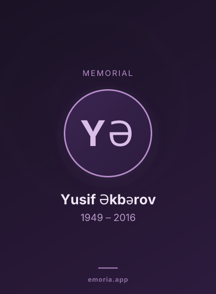 Memorial portrait of Yusif Əkbərov