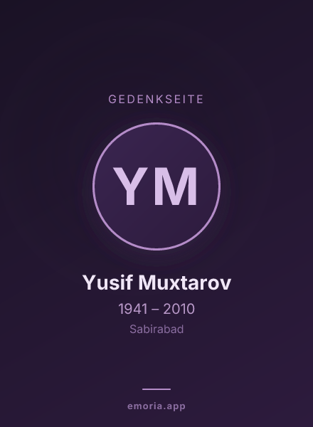 Gedenkportrait von Yusif Muxtarov