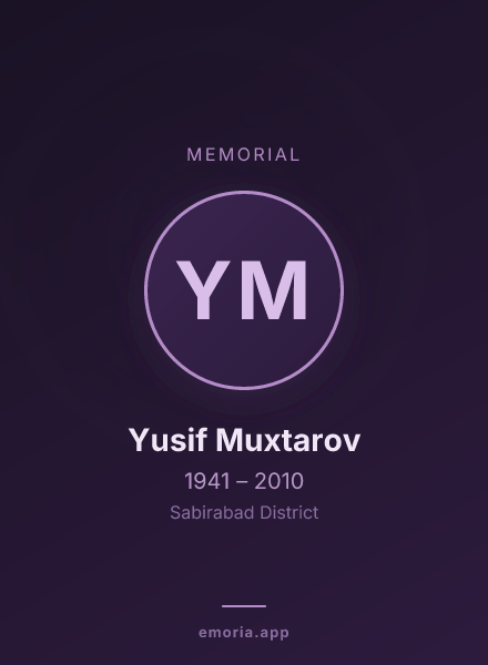 Memorial portrait of Yusif Muxtarov