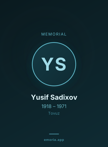Memorial portrait of Yusif Sadixov