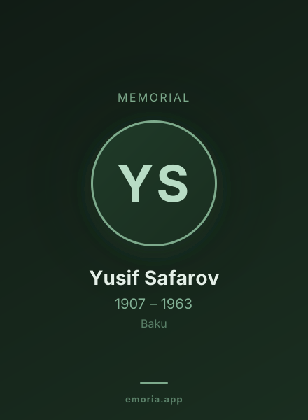 Memorial portrait of Yusif Safarov