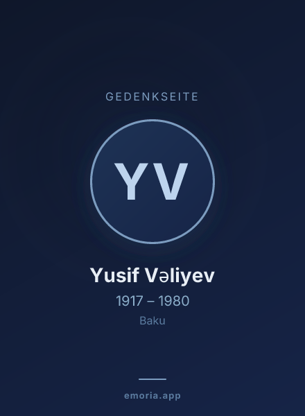 Gedenkportrait von Yusif Vəliyev