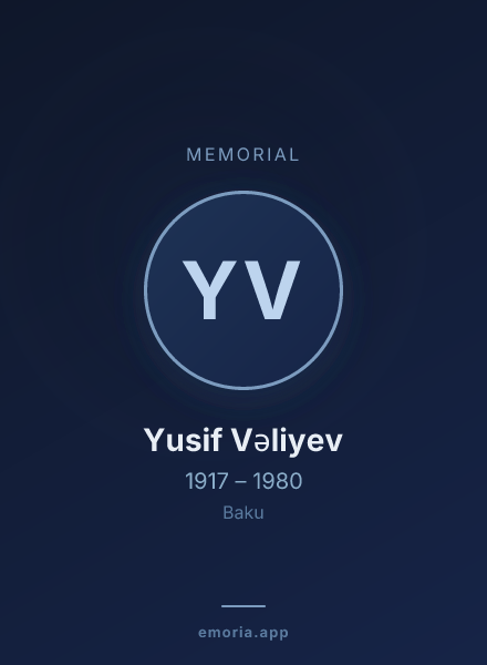 Memorial portrait of Yusif Vəliyev