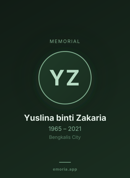 Memorial portrait of Yuslina binti Zakaria