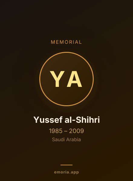 Memorial portrait of Yussef al-Shihri