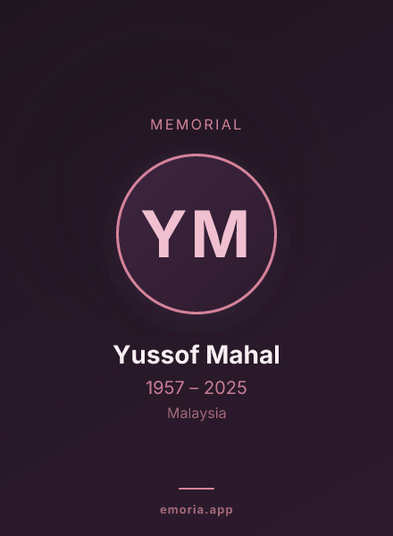 Memorial portrait of Yussof Mahal