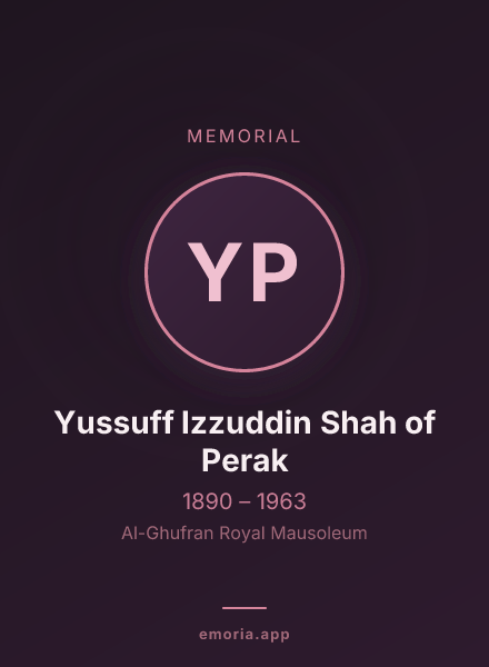 Memorial portrait of Yussuff Izzuddin Shah of Perak