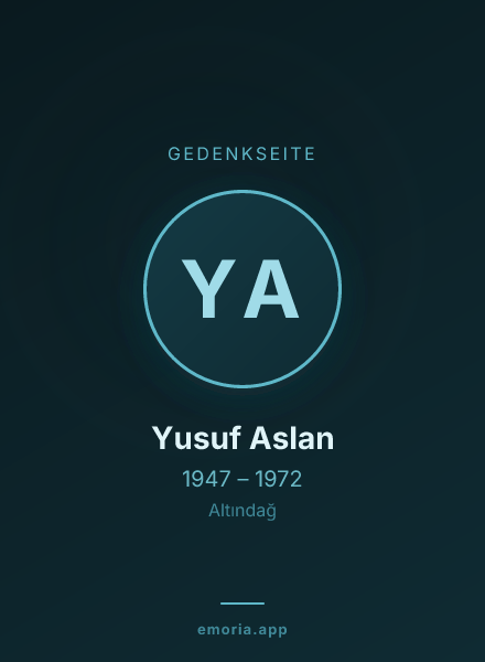 Gedenkportrait von Yusuf Aslan