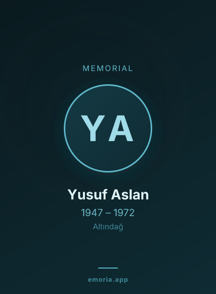 Memorial portrait of Yusuf Aslan