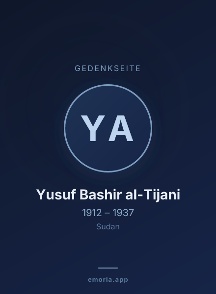 Gedenkportrait von Yusuf Bashir al-Tijani