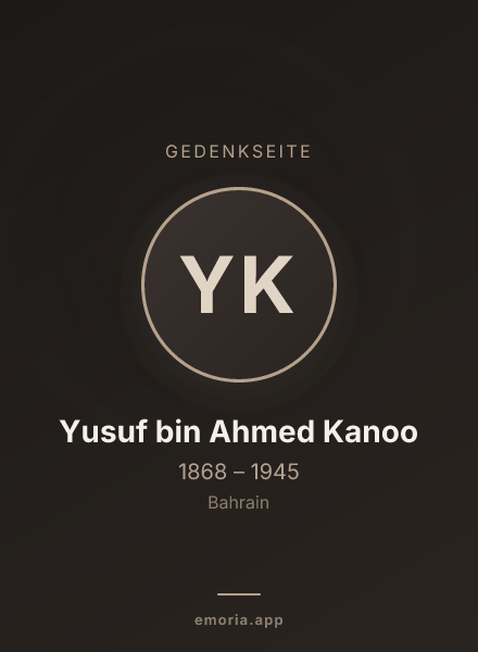 Gedenkportrait von Yusuf bin Ahmed Kanoo