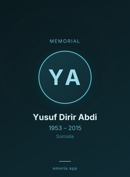 Memorial portrait of Yusuf Dirir Abdi