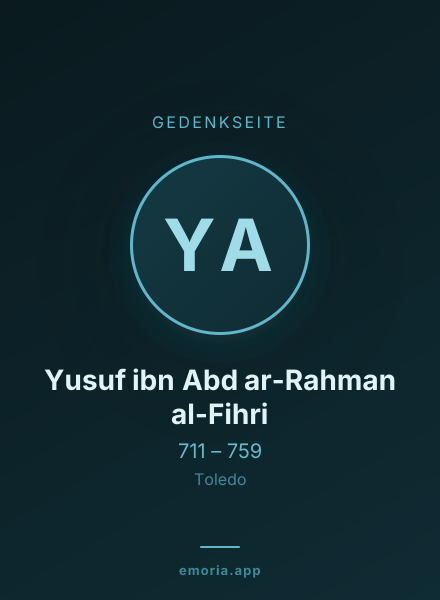 Gedenkportrait von Yusuf ibn Abd ar-Rahman al-Fihri