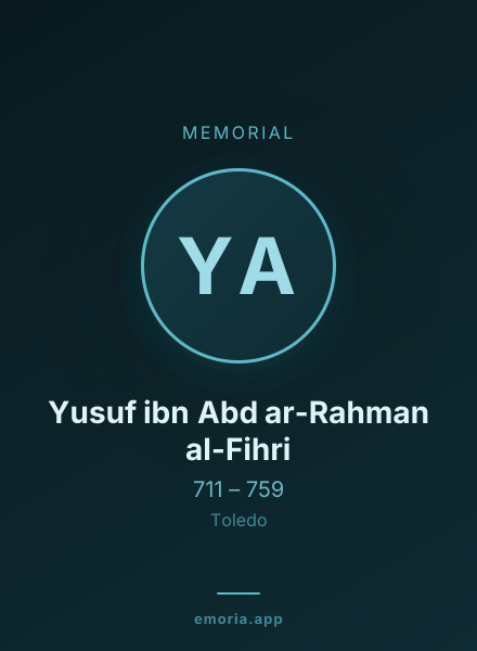 Memorial portrait of Yusuf ibn Abd ar-Rahman al-Fihri