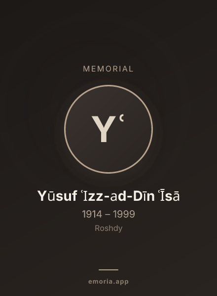 Memorial portrait of Yūsuf ʿIzz-ad-Dīn ʿĪsā
