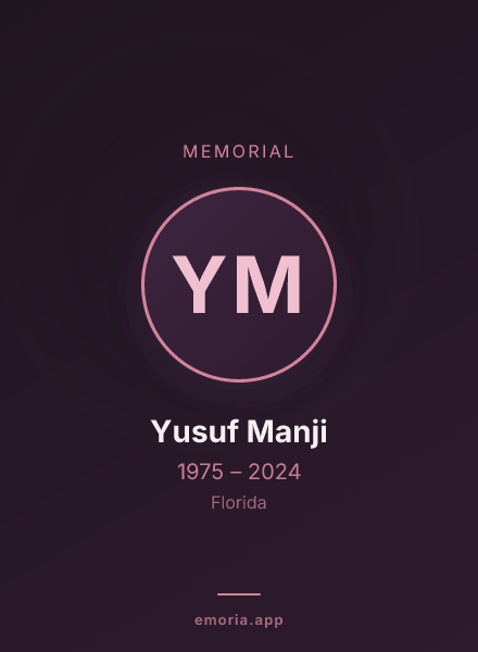 Memorial portrait of Yusuf Manji