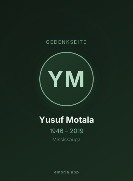 Gedenkportrait von Yusuf Motala