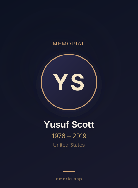 Memorial portrait of Yusuf Scott