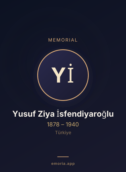 Memorial portrait of Yusuf Ziya İsfendiyaroğlu