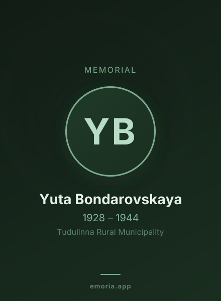 Memorial portrait of Yuta Bondarovskaya