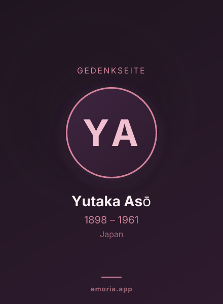 Gedenkportrait von Yutaka Asō