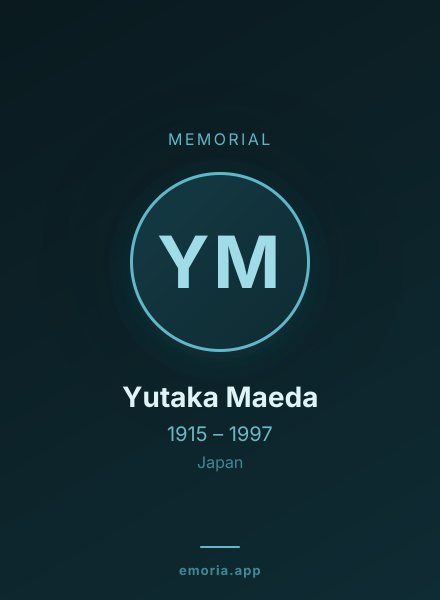 Memorial portrait of Yutaka Maeda