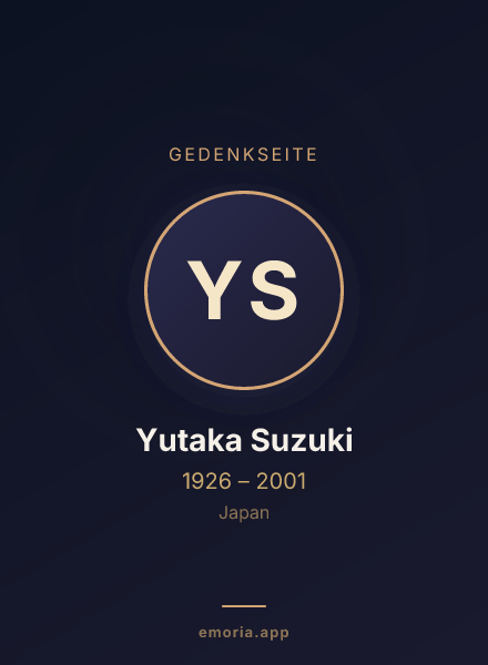 Gedenkportrait von Yutaka Suzuki