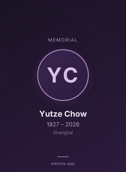 Memorial portrait of Yutze Chow