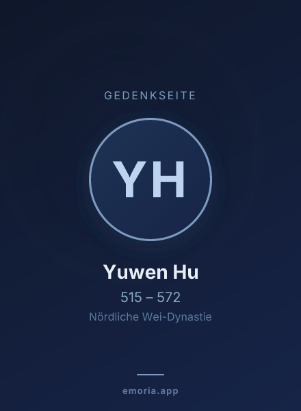 Gedenkportrait von Yuwen Hu